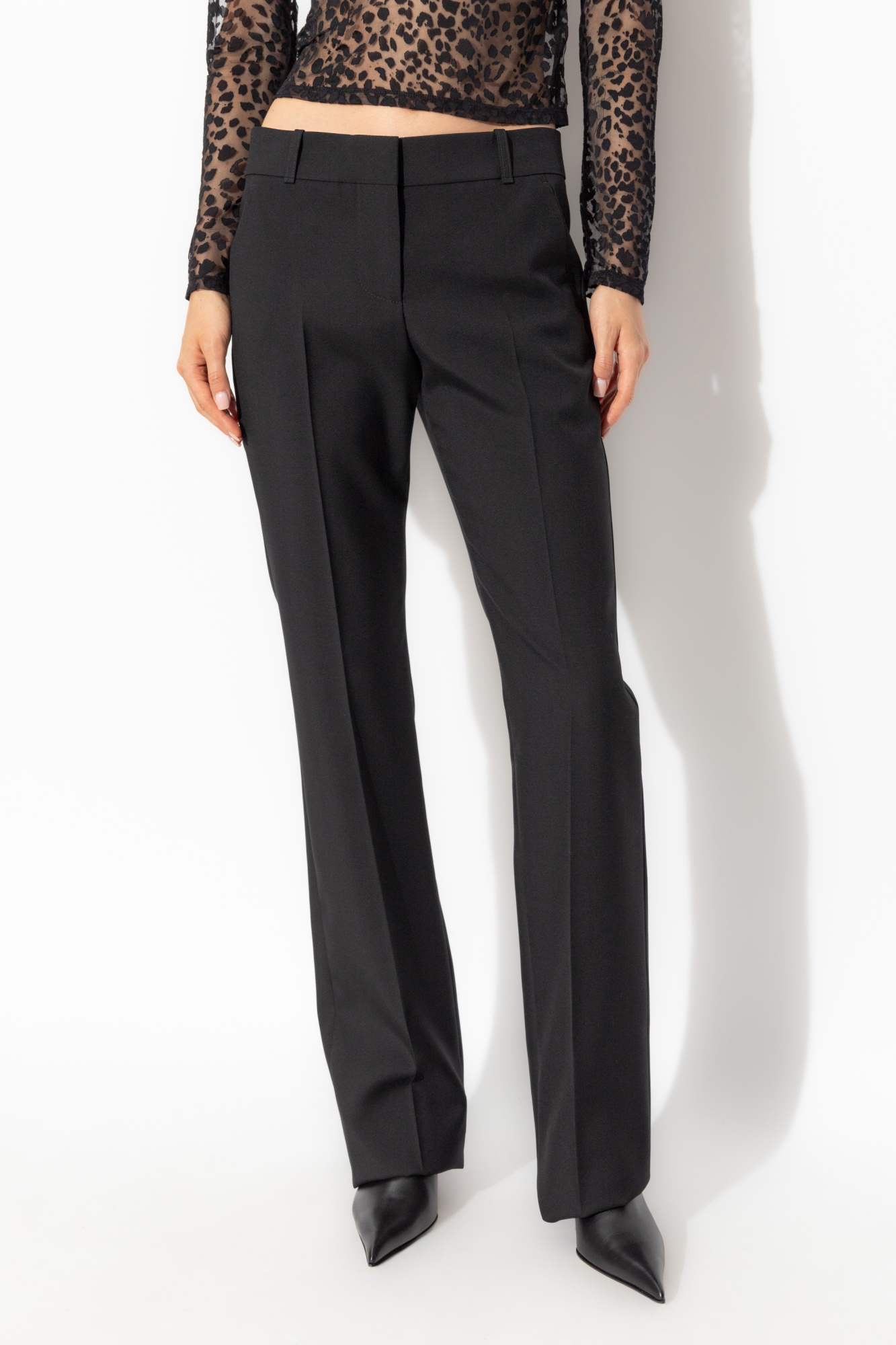パンツ ALEXANDER MCQUEEN Women Pants 756388QJAAC 1000 Black Alexander McQueen woman's pants Black Side Zipper legs Size